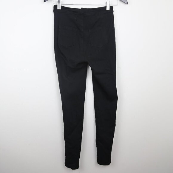 Shein High-Rise Waisted Skinny Denim Jeggings Button Fly Pants Black - Picture 7 of 8